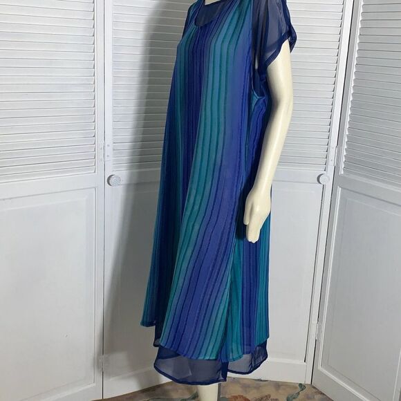 NWT Indian Tropical Fashions Sheer Chiffon Layered Kaftan Size XL - Picture 10 of 12